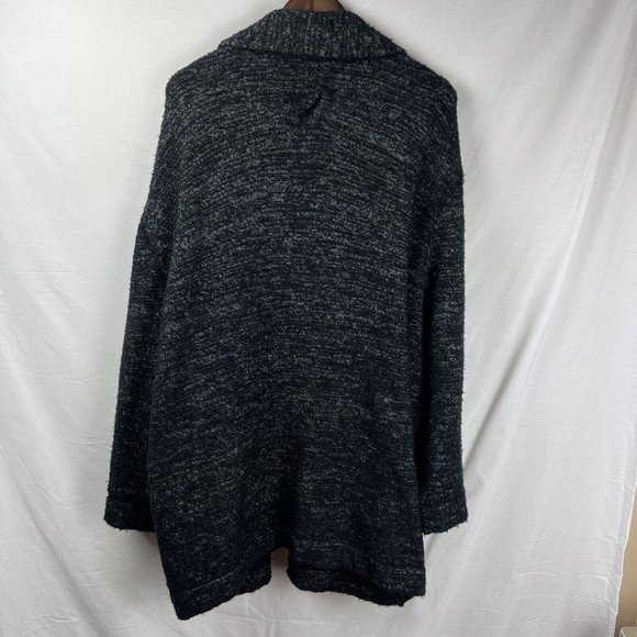 Urban Outfitters Women’s Wool Gray Black Heavyweight Wool Cardigan Sweater Sz L - Picture 8 of 9